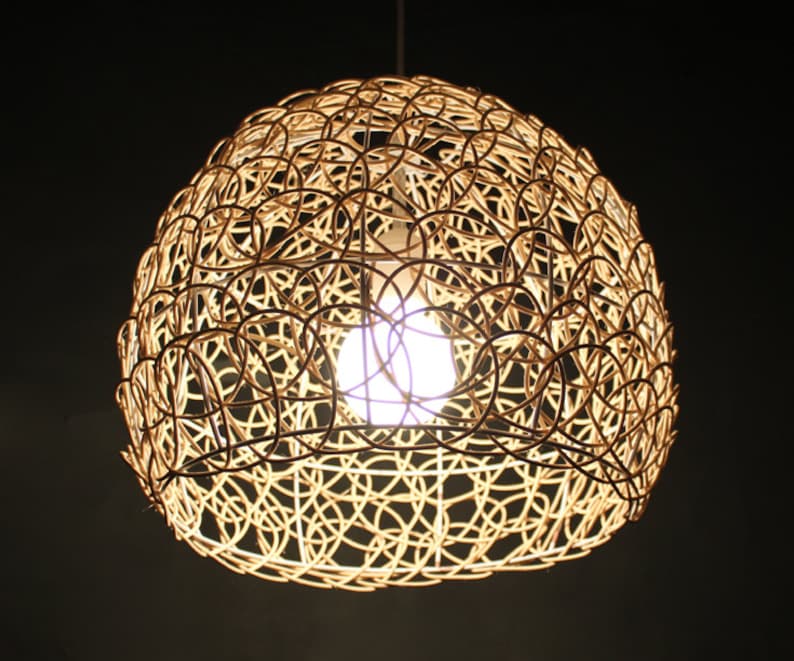 Natural Rattan Pendant Lamps Semicircle Lamp Shade Room Lightings Coffee House Lighting Decorative Bar And Rrestaurant