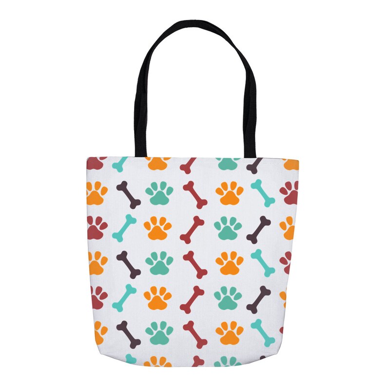 Dog Tote Bones And Paws Pattern Dog Tote Bag Gift For Dog Owners Dog Tote Carrier Dog Lover Gift