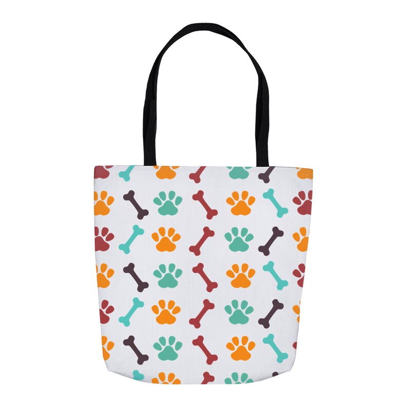 Dog Tote Bones And Paws Pattern Dog Tote Bag Gift For Dog Owners Dog Tote Carrier Dog Lover Gift