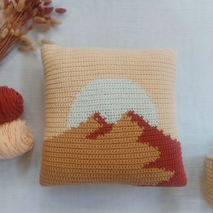 Crochet Pillow Pattern, Desert Moon