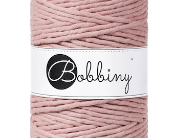 Bobbiny Blush Macrame Cord: 5mm Single Twist Recycled Cotton