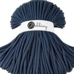 Bobbiny Jeans Corda di Cottone 9mm, 100 meters - Corda di cottone intrecciata, certificato corda di cottone dal riciclo