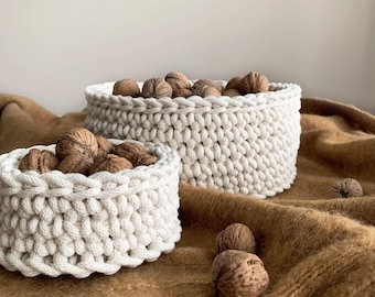 Crochet Baskets Pattern - Bobbiny - PDF Digital Download