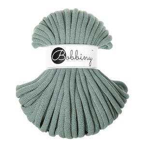 Bobbiny Laurel Cotton Cord 9mm, 32,8 yards (30 meters) - Braided cotton cord, certified recycled cotton cord