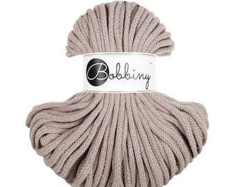Cordón de algodón Bobbiny Pearl de 5 mm, 54 yardas (50 metros) - Cordón de algodón trenzado, cordón de algodón reciclado certificado
