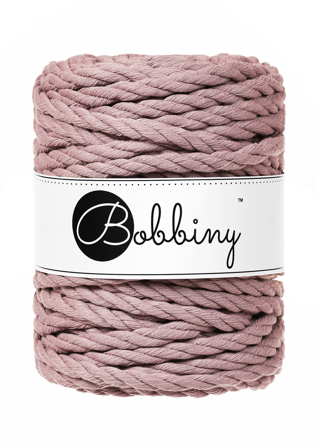 Bobbiny Mauve 3ply Macrame Rope 9mm, 32 Yards (30 Meters) - 3-strand ...