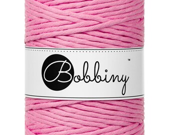 Bubblegum Pink Macrame Cord: 5mm Single Twist Recycled Cotton, 108 Yards