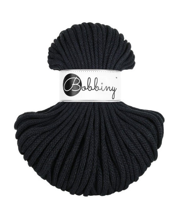 Bobbiny Schwarz Baumwollkordel mm Geflochtene Baumwollkordel