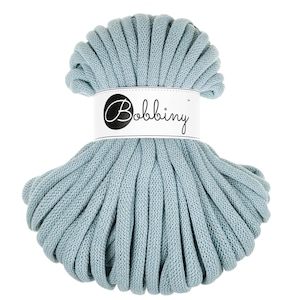 Bobbiny Misty Cotton Cord 9mm, 32,8 yards (30 meters) - Braided cotton cord, certified recycled cotton cord