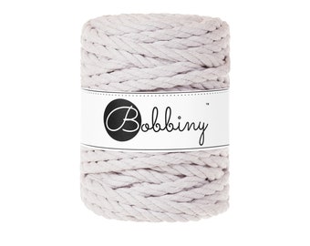 Bobbiny Moonlight 3ply Macrame Rope 9mm, 32 yards (30 meters) - 3-strand macrame rope, certified recycled macrame rope