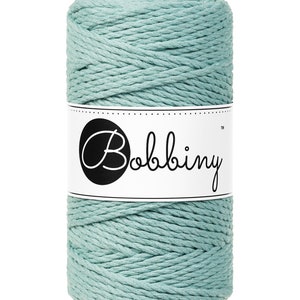 Bobbiny Duck Egg Blue corda di macrame 100m 3mm 3ply - attorcigliata corda di macrame