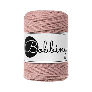 Bobbiny Blush corda di macrame 100m 1,5mm 3ply - attorcigliata corda di macrame