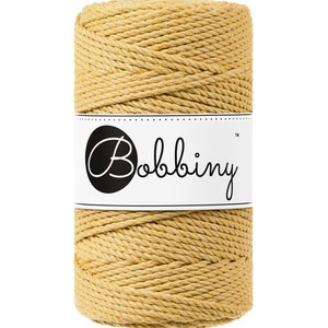 Bobbiny Honey corda di macrame 100m 3mm 3ply - attorcigliata corda di macrame