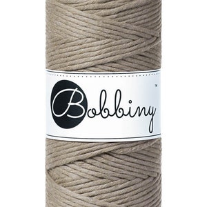 Bobbiny Coffee Corda di Macrame 3mm 100m - single attorcigliata corda di cottone