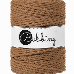 Bobbiny Caramel corda di macrame 100m 3mm 3ply - attorcigliata corda di macrame