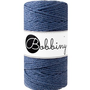 Bobbiny Jeans corda di macrame 100m 3mm 3ply - attorcigliata corda di macrame