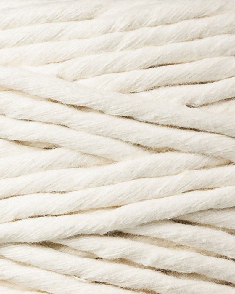 Bobbiny 5mm Natural Macrame Cord: Single Twist Recycled Cotton (108 ...