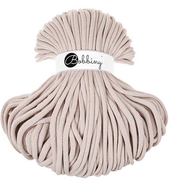 Bobbiny Nude Cotton Cord 9mm, 108 Yards 100 Meters Braided Cotton Cord,  Certified Recycled Cotton Cord 