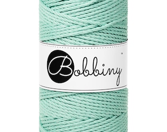 Bobbiny Jelly Mint Macrame Rope: 3mm 3-Ply Recycled Cotton