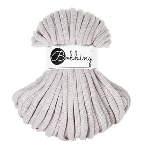 Bobbiny Moonlight Cotton Cord 9mm, 32,8 yards (30 meters) - Braided cotton cord, certified recycled cotton cord