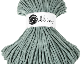 Bobbiny Laurel Cotton Cord: 5mm Braided Recycled Cotton, 108 yards