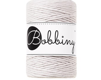 Bobbiny Moonlight 1.5mm Baby Macrame cord, 108 yards (100 meters) - Single twist macrame cord, certified recycled macrame cord