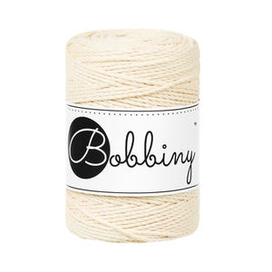 Bobbiny Butter Yellow corda di macrame 100m 1,5mm 3ply - attorcigliata corda di macrame
