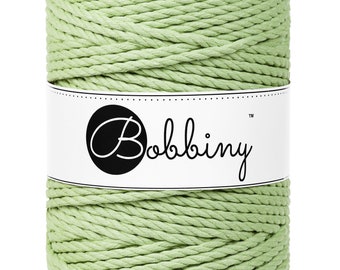 Bobbiny Matcha 3ply Macrame Rope 5mm, 108 yards (100 meters) - 3-strand macrame rope, certified recycled macrame rope