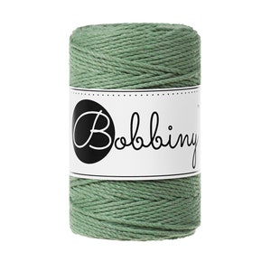 Bobbiny  Eucalyptus Green corda di macrame 100m 1,5mm 3ply - attorcigliata corda di macrame