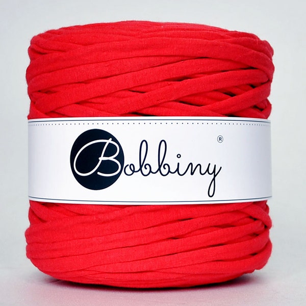 Red T shirt yarn recycled cotton 131yd / 120m long