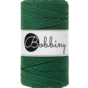 Bobbiny Pine Green  corda di macrame 100m 3mm 3ply - attorcigliata corda di macrame