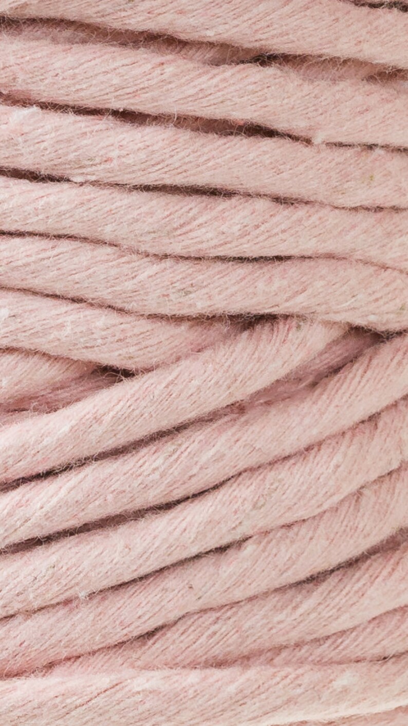 Bobbiny Pastel Pink Macrame Cord: 5mm Single Twist Recycled Cotton - Etsy