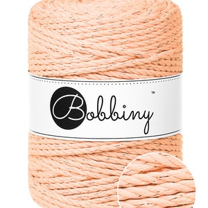 Bobbiny Golden Natural  corda di macrame 100m 5mm 3ply - attorcigliata corda di macrame