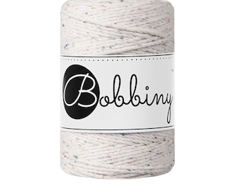 Bobbiny 3ply Rainbow Dust Baby Macrame cord 1.5mm, 108 yards (100 meters) - 3-strand macrame rope, certified recycled macrame rope