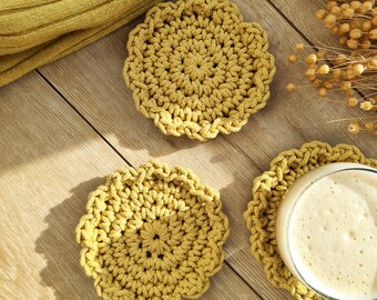Flower Coaster Pattern - Bobbiny - PDF Digital Download
