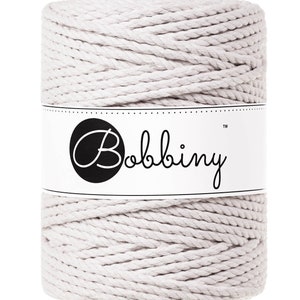 Bobbiny Moonlight corda di macrame 100m 3mm 3ply - attorcigliata corda di macrame