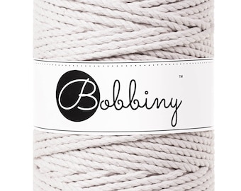 Bobbiny Moonlight 3ply Macrame Rope 5mm, 108 yards (100 meters) - 3-strand macrame rope, certified recycled macrame rope