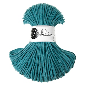 Cordon en coton bleu canard 3 mm, 108 yards (100 mètres) - Cordon en coton tressé, cordon en coton recyclé certifié