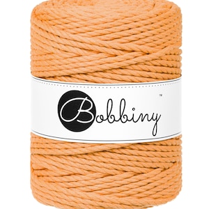 Bobbiny Orange corda di macrame 100m 3mm 3ply - attorcigliata corda di macrame