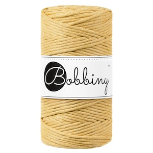 Bobbiny Honey Corda di Macrame 3mm 100m - single attorcigliata corda di cottone