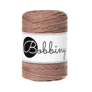 Bobbiny Mocha Mousse corda di macrame 100m 1,5mm 3ply - attorcigliata corda di macrame