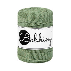 Bobbiny Golden Eucalyptus Green corda di macrame 100m 1,5mm 3ply - attorcigliata corda di macrame
