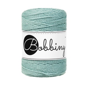 Bobbiny Duck Egg Blue corda di macrame 100m 1,5mm 3ply - attorcigliata corda di macrame