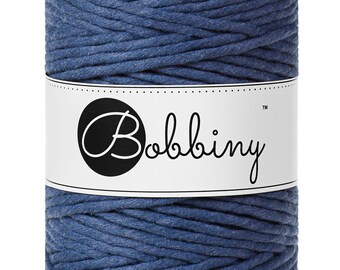 Cordón de macramé Bobbiny Jeans: 5 mm, algodón reciclado de torsión simple.