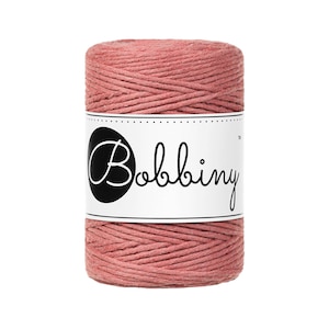 Bobbiny Peony 1,5 mm Baby Macrame koord, 108 yards 100 meter Single twist macrame koord, gecertificeerd gerecycled macrame koord afbeelding 1