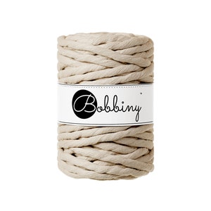 Bobbiny Natural Premium Corda di Macrame 9mm 30m - single attorcigliata corda di cottone