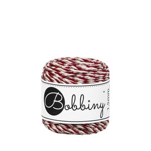 Bobbiny Holiday Champagne 3ply Macrame Rope 1,5 mm, 35 metrów - 3-żyłowa lina do makramy, certyfikowana lina do makramy z recyklingu