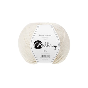 Bobbiny Natural Friendly Yarn 100g - Braided cotton yarn, certified recycled cotton
