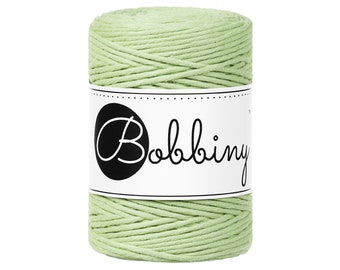 Bobbiny Matcha 1,5 mm Baby Macrame cord, 108 yardas (100 metros) - Cordón de macramé de un solo giro, cordón de macramé reciclado certificado