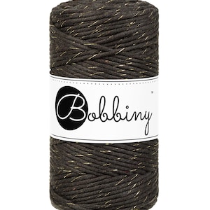 Bobbiny Golden Espresso Corda di Macrame 3mm 100m - single attorcigliata corda di cottone